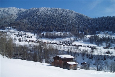 Landsbyen Ernen i vinterdrakt