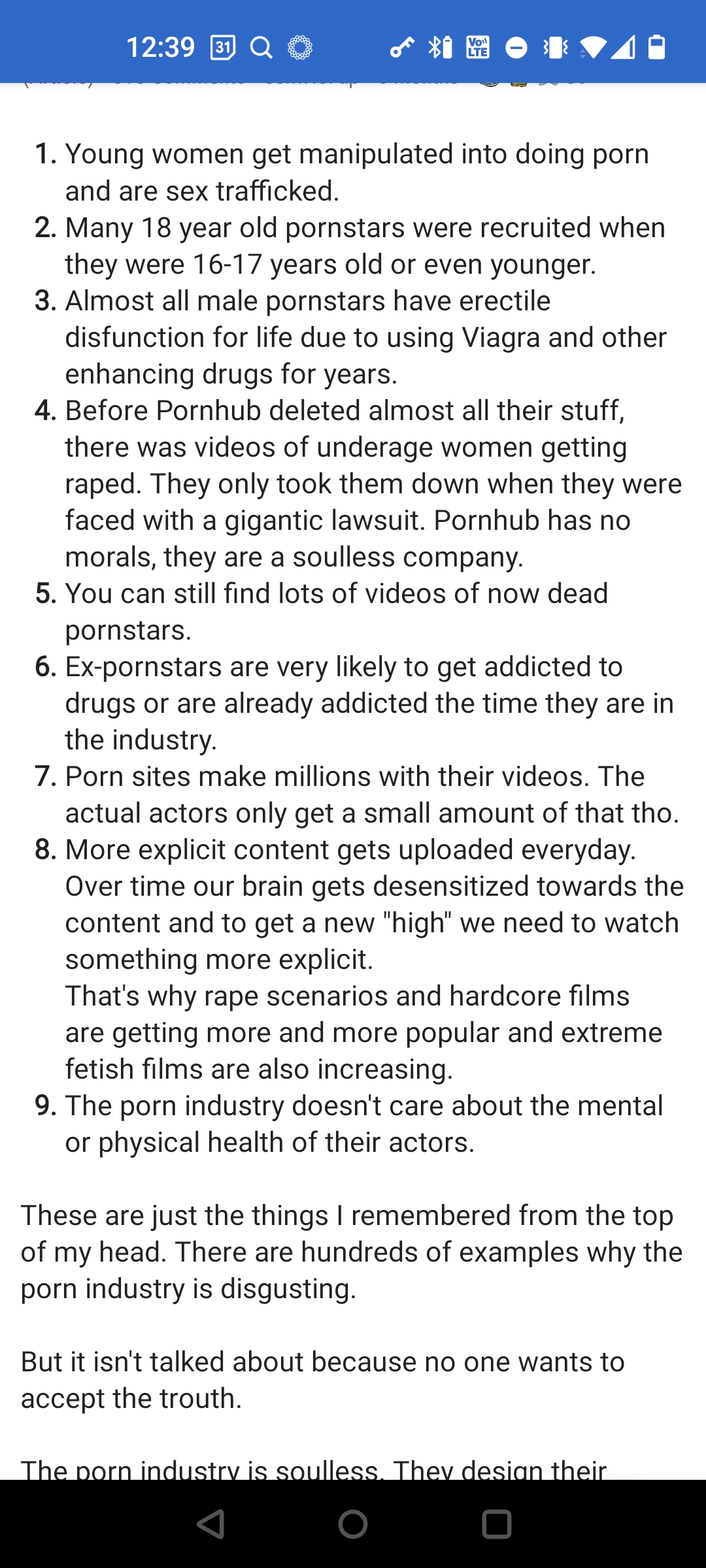 Porno i forhold og om porno generelt - Skråblikk og generaliseringer