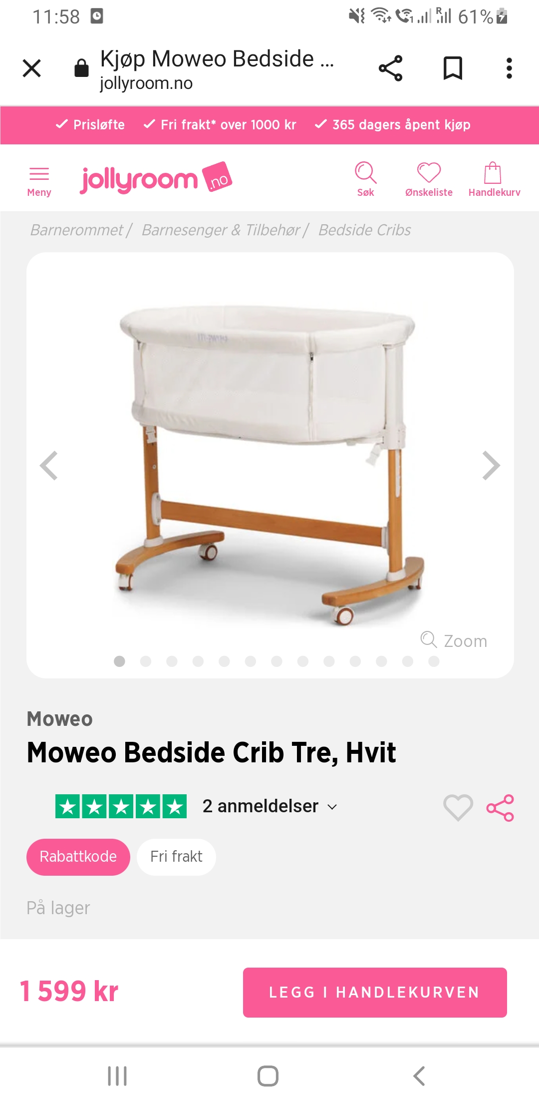 Moweo bedside crib store tre