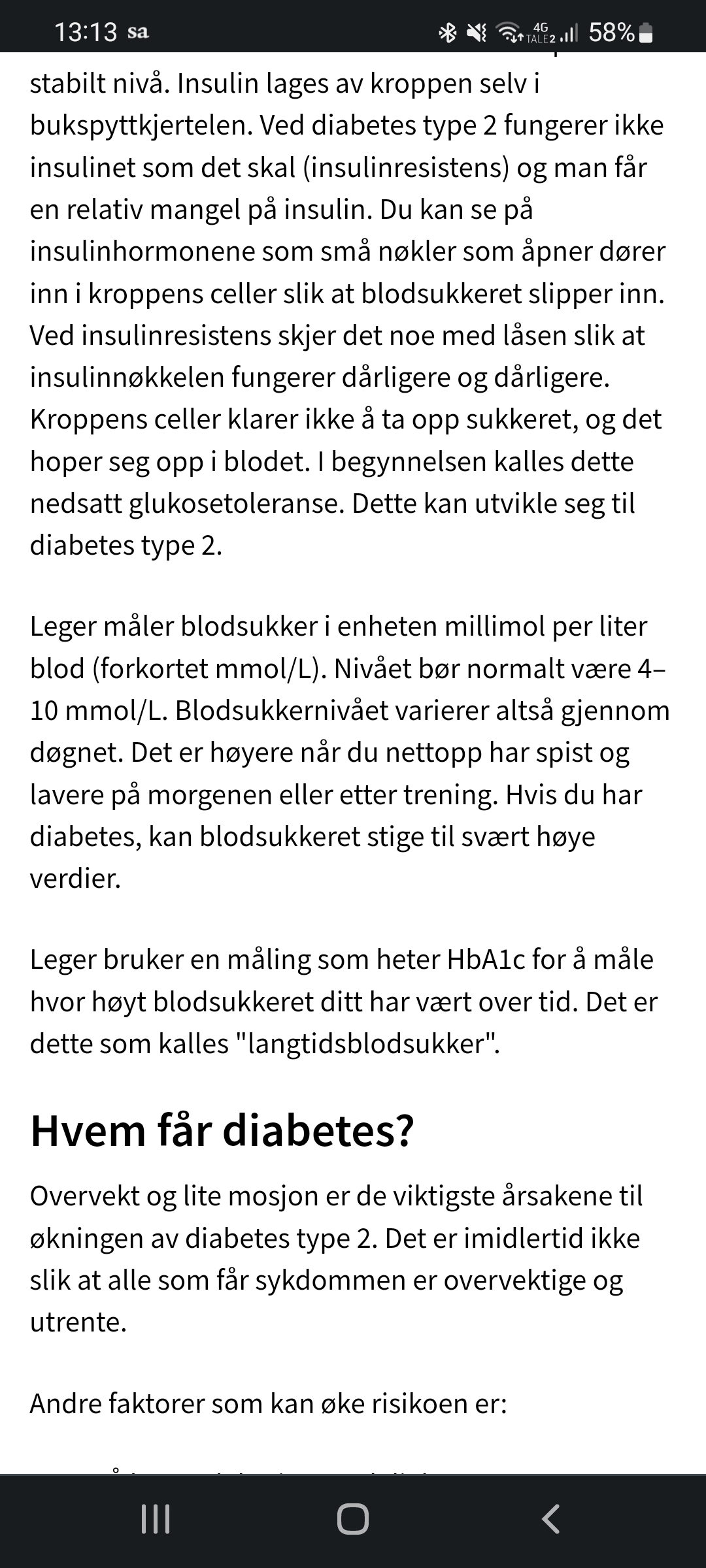 Blodsukker på 20, fastende. Har jeg diabetes   Kropp og helse ...