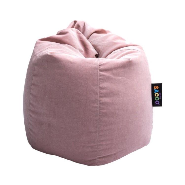 274087 - Saccosekk sittesekk 110L Velur velour pink - 1-1.jpg